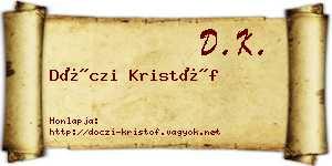 Dóczi Kristóf névjegykártya