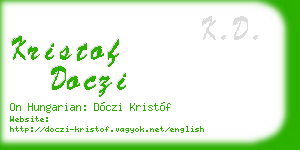 kristof doczi business card