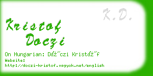 kristof doczi business card